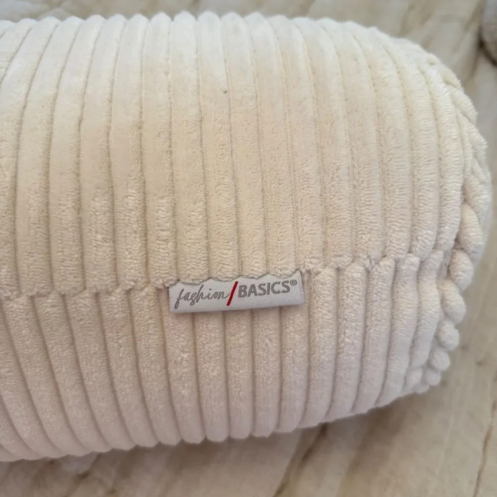 Cream Cylinder Lumbar Throw Pillow